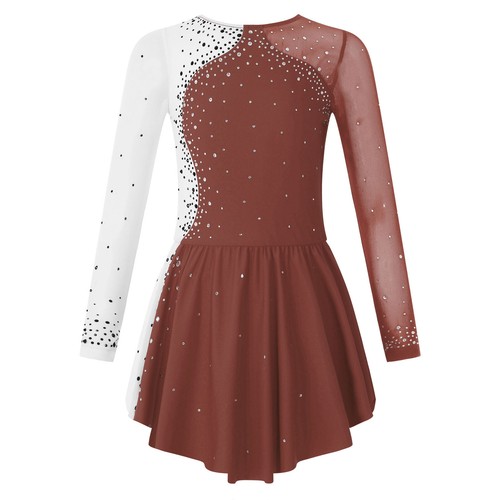 Abiti da pattinaggio su ghiaccio figura body ginnastica danza balletto giunture maglia paillettes bambina - Foto 132 di 162