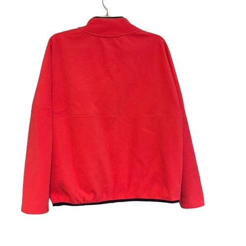 Nautica Womens Coral Pink Quarter Zip Crewneck Fleece Top Outdoor Pullover M - Picture 2 of 6