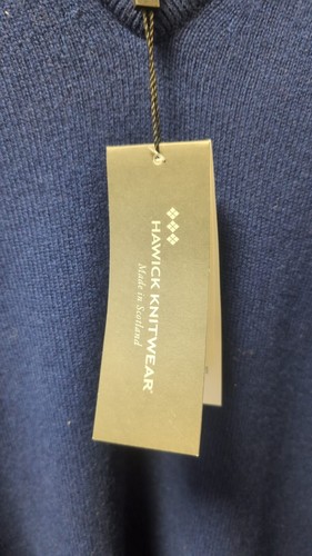 Hawick maglia maglione scollo a V blu UK L LN141 QQ 13 - Foto 2 di 5