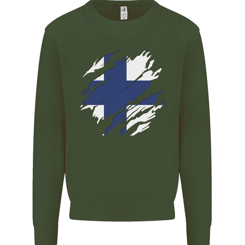 Torn Finland Flag Finnish Day Football Kids Sweatshirt Jumper - Picture 63 of 89