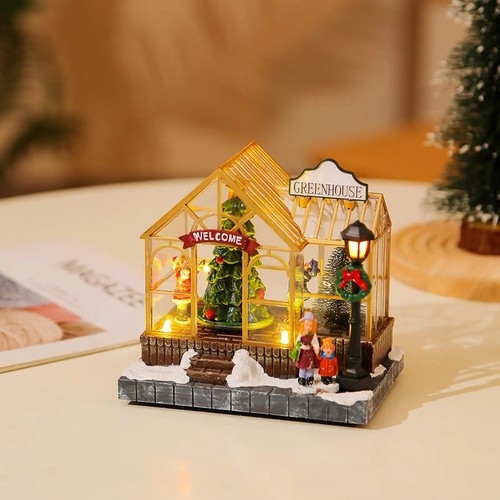 Christmas Scene Village Houses Collectible Buildings LED Tabletop Xmas House - Bild 22 von 24