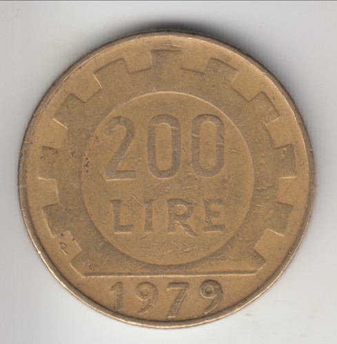 1979 Italy 200 lire, circulation coinage, KM-105 - Picture 3 of 4