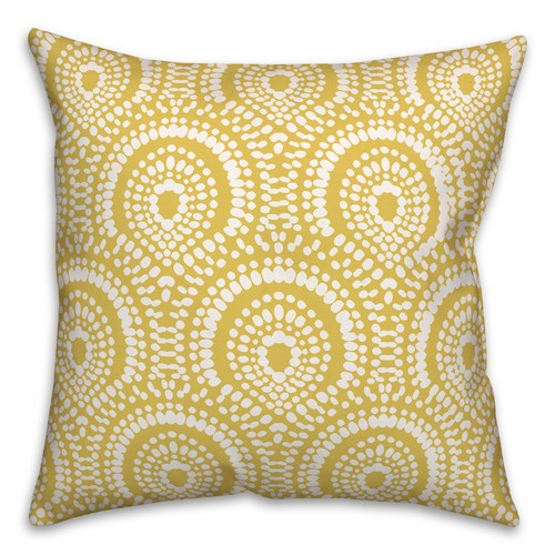 Creative Products Fan Pattern Yellow 18 x 18 Indoor / Outdoor Pillow - Picture 2 of 3