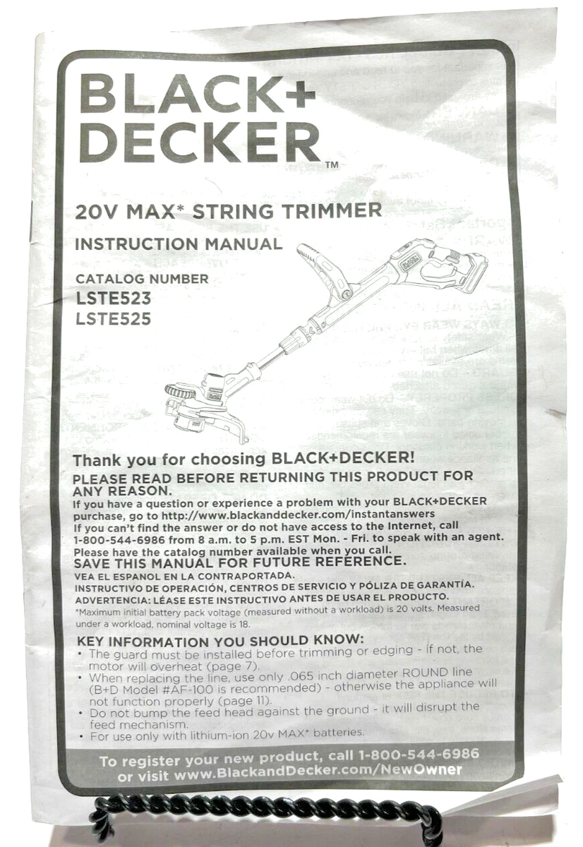 Black and Decker LSTE525 Lithium String Trimmer - 20V