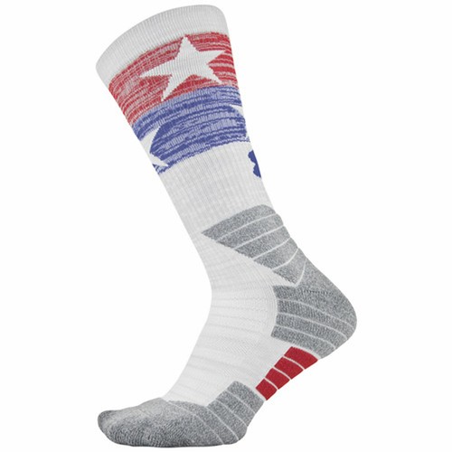 UNDER ARMOUR Unrivaled Stars & Stripes USA Crew Socks Gray - Youth Large YLG 1-4 - Picture 1 of 2