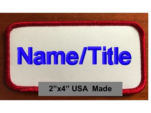 Parche bordado personalizado etiqueta de nombre/título personalizada insignia de motocicleta blanco/rojo  - Imagen 1 de 5