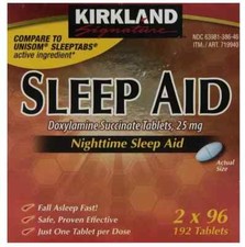 Kirkland Signature Nighttime Sleep Aid Doxylamine Succinate 25 mg , 192 Tablets
