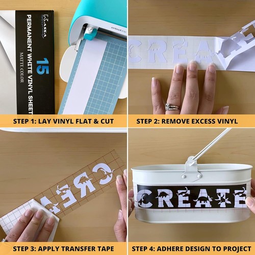 Self-Adhesive Vinyl Sheets for Sign Making Cricut Bundle White Black Multicolour - Picture 45 of 56