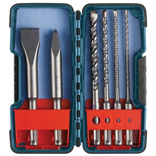 Bosch HCST006 Sds Plus Masonry Trade Bit Set Chisels and Carbide 6 Piece