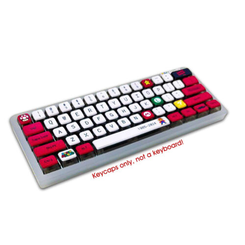 Mario Red Keycaps Set PBT Dyesub Transparent for Cherry MX Mechanical Keyboards - Picture 4 of 12