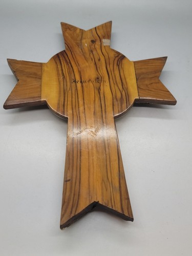 Jerusalem Cross Mother Of Pearl Olive Wood Exmos Sepelcro Reliquary Relic Rare - Picture 12 of 13