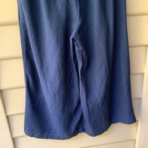 Princess Highway Pants 3/4 Wide Leg Blue Linen Blend 8 XS Pleats Pockets As New - Bild 9 von 10
