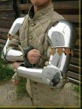 Medieval Knight Steel Full Arm Gothic Armor Shoulder Replica 18 Gauge Cosplay