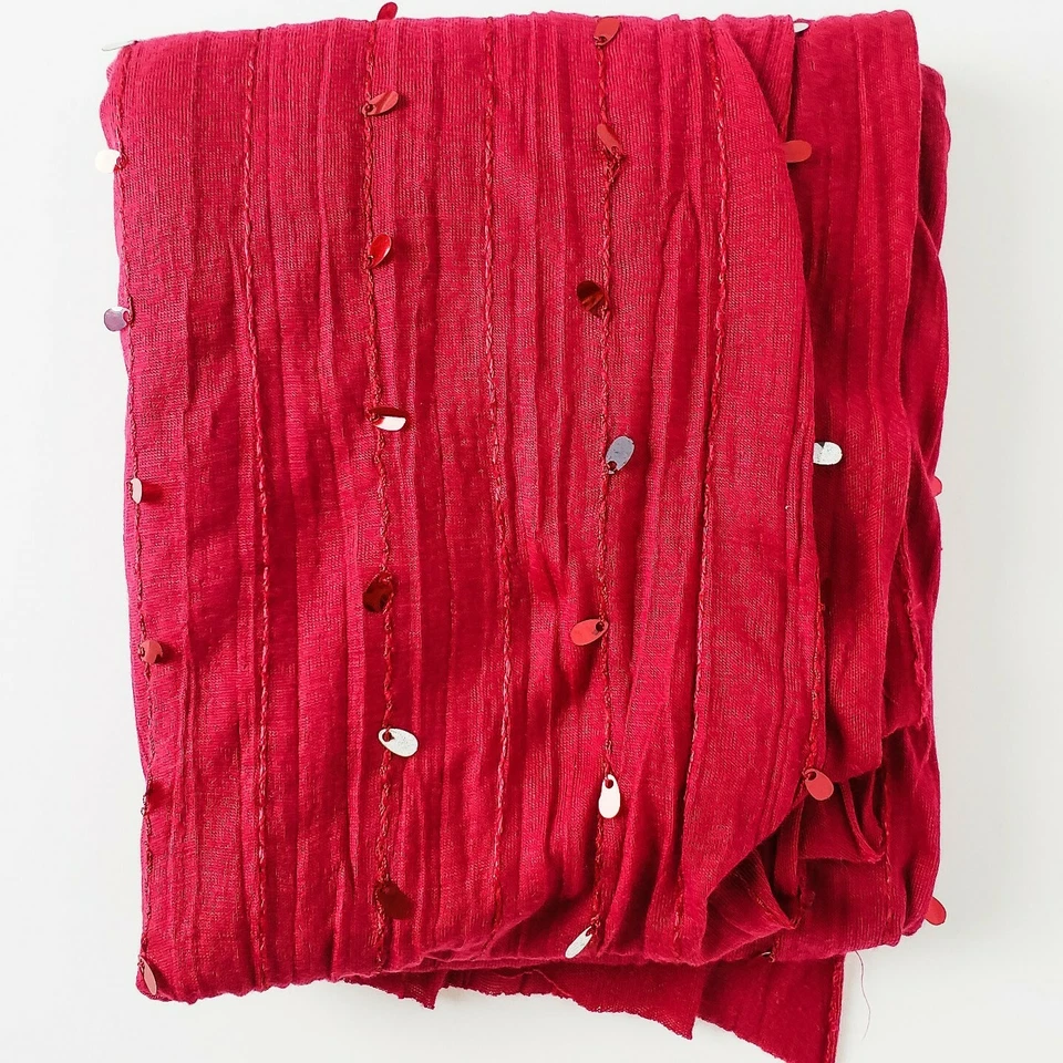 Jersey Tejido Fucshia Costura Acolchado Ropa 1 a 2 Yardas Con Lentejuelas Foto 4 de 4