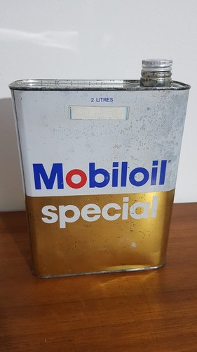 LATTA LATTINA VINTAGE OLIO MOBILOIL SPECIAL - 2 LITRI - VUOTA - Imagen 3 de 6