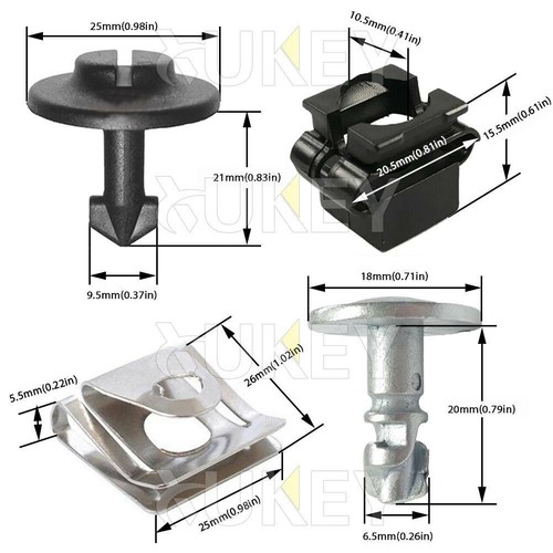 Engine Undertray Underbody Shield Clips Fastener Kit For Audi A4 B6 A6 A8 TT Mk1 - Picture 2 of 6