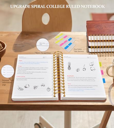Lined Spiral Notebook Journal, 300 Pages Hardcover Leather Journals A5 Brown - Bild 3 von 7