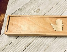 Engraved Animal Dominoes Children's Painted Wooden Dominoes Wood Box holly