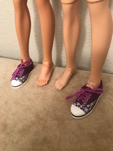 Purple Skulls Print Sneakers Sports Shoes For 16” Trent Osborn (Gene’s Beau) - Picture 3 of 6