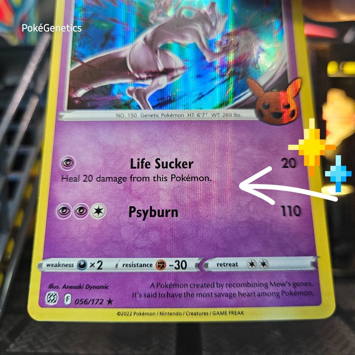 Mewtwo Holo Bleed Error Trick or Trade Brilliant Stars