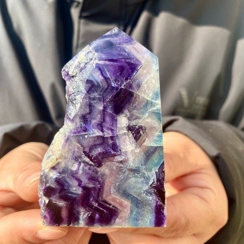 160G Natürliche Farbe Fluorit Obelisk Quarz Kristall Energiesäule Reiki Reparatur -