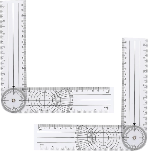 2Pcs Clear Plastic Goniometer Quick Angle Protractor Angle Finder Angle Ruler Ca - Picture 8 of 12