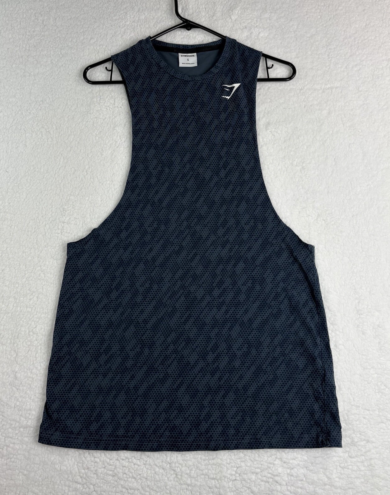 Mens Gymshark Critical Drop Arm Tank Top Blue Size S. Excellent Used Condition.