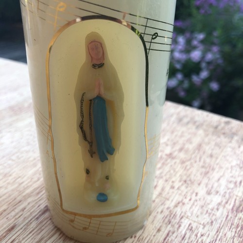 AVE MARIA religiöser Kerzenhalter unbenutzt Frankreich figürlich Vintage unbeleuchtet *Beschreibung lesen - Bild 4 von 12