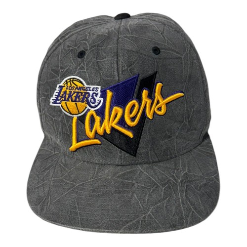 Vintage Mitchell & Ness LA Lakers Inspired NBA Logo Snapback Hat Retro Gray OSFM - Picture 3 of 14