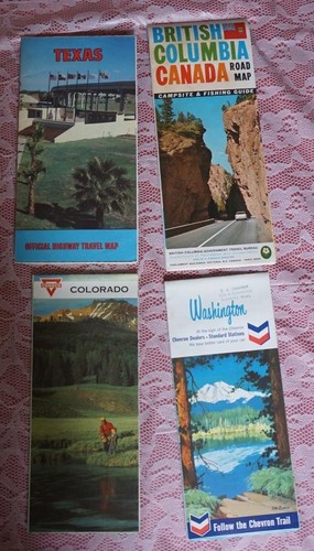 Lotto vintage 15 USA State Folding Road Map vecchia pubblicità gas e petrolio anni 50-70 + extra - Foto 8 di 12