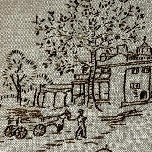 Arte de punta de aguja vintage Crewel Mount Vernon Life - Imagen 2 de 5