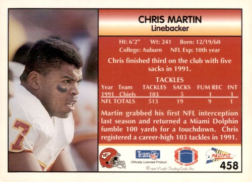 S1R4: 1992 Pacific NFL Football Pick Your Card With Stars & Rookies 251-500 - Picture 377 of 459