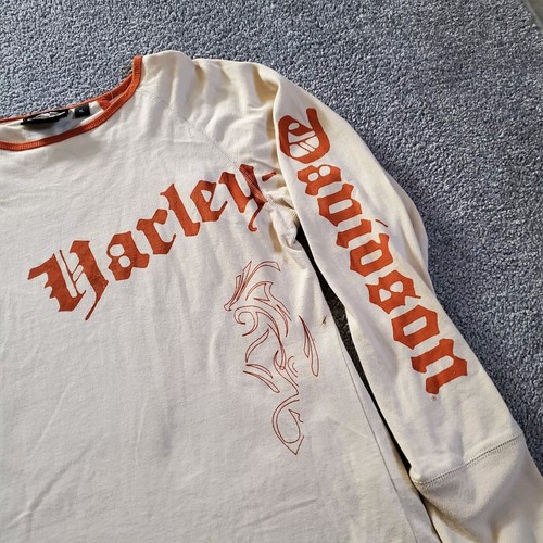 Camisa Harley Davidson Vintage Mujer Extra Grande Beige Motociclista Motocicletas Tribal - Imagen 6 de 18