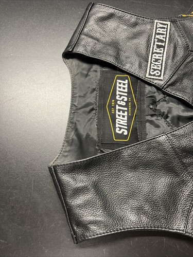 Street and Steel Leather Motorcycle Riding Vest Woman’s Medium Patched. C9 - Picture 7 of 18
