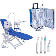 All-in-one Portable Dental Unit+Folding Chair High Low Speed Handpiece Kits 4H
