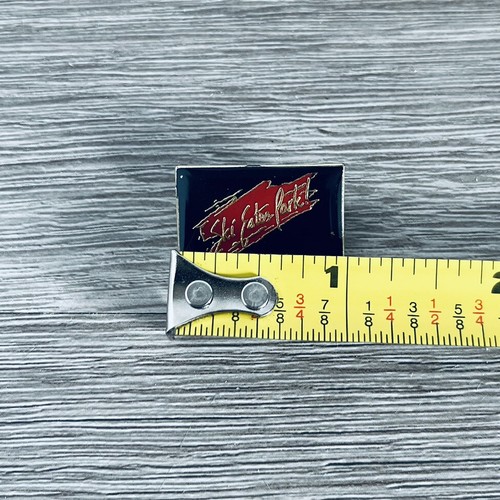 VINTAGE ESTES PARK COLORADO ENAMEL SKI PIN BUM NEW NOS 1980s SKIER RARE 1” Wide - Picture 3 of 3