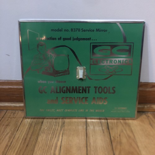 Vtg GC Electronics 8378 Advertising Service Mirror w/Stand - GC Alignment Tools - Picture 2 of 10