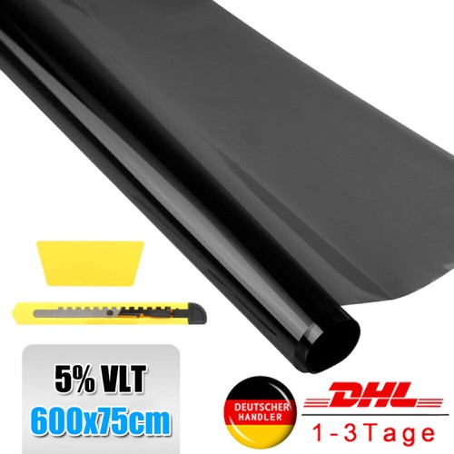 Tönungsfolie Scheibenfolie Sonnenschutzfolie 600x75cm 5%VLT Auto Fensterfolie 6M - Bild 2 von 14
