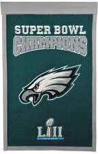 PHILADELPHIA EAGLES SUPER BOWL CHAMPIONS BANNER LII 52 NICK FOLES MVP 
