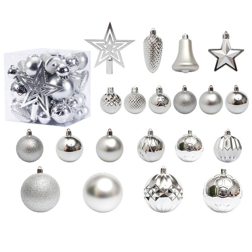 45Pcs Christmas Tree Balls Ornaments Colored Shatterproof Plastic Baubles Decor - Picture 11 of 20