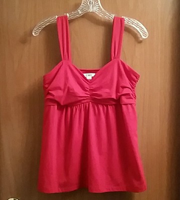 Red Babydoll Top Shirt Blouse