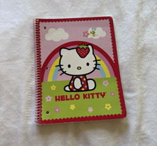 Sanrio Hello Kitty 2008 Pastel Rainbow Strawberry Themed Spiral Notebook Journal