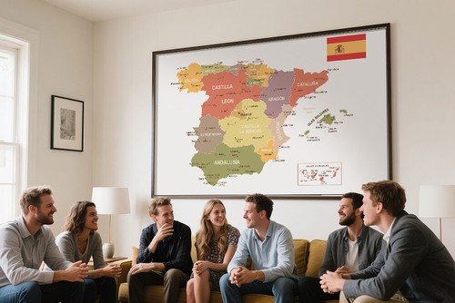 150x100cm Spain Map Spanish Major Citys Poster Office Wall Background Decor - Picture 11 of 11