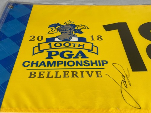 Jordan Spieth Hand Signed 2018 PGA Championship Bellerive Flag - Afbeelding 2 van 4