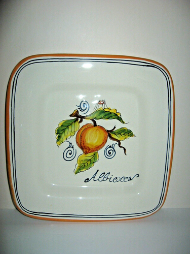 3 Square Wall Plates Fruit Hand Painted Italy Signed Raipin Radda - Picture 2 of 9