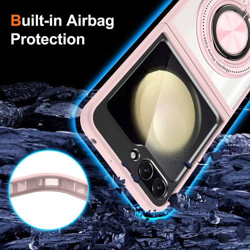 Funda transparente magnética con soporte de anillo para Samsung Galaxy Z Flip 5 Slim Fit - Imagen 6 de 50