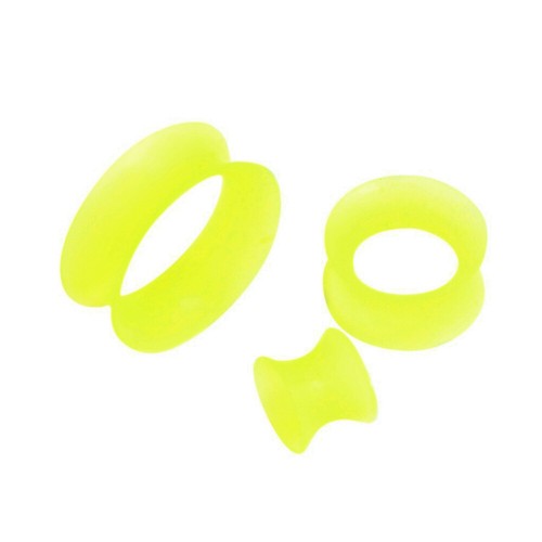 2pc Flesh Tunnel Flexible Silicone Double Flare Saddle Ear Stretcher Plug 6-25mm - Picture 4 of 15