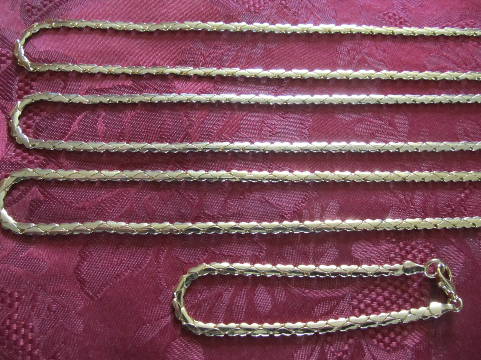 Unisex 20" Gold Plated Herringbone Necklace Chain Aurum Clad Unisex 20" Gold Plated Herringbone Necklace Chain Aurum Clad