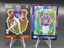 2024 Dallas Turner Optic Purple Shock Rated Rookie & Select Certified RC Vikings