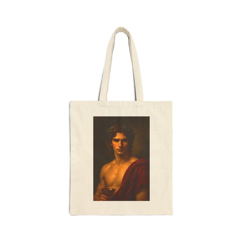 Borsa tote artistica in tela di cotone con ritratto classico, ecologica, arte [...] - Foto 2 di 9